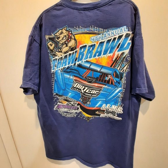 4TH Annual Thaw Brawl Dirtcar Racing Tshirt Blue Size XL - Picture 2 of 5